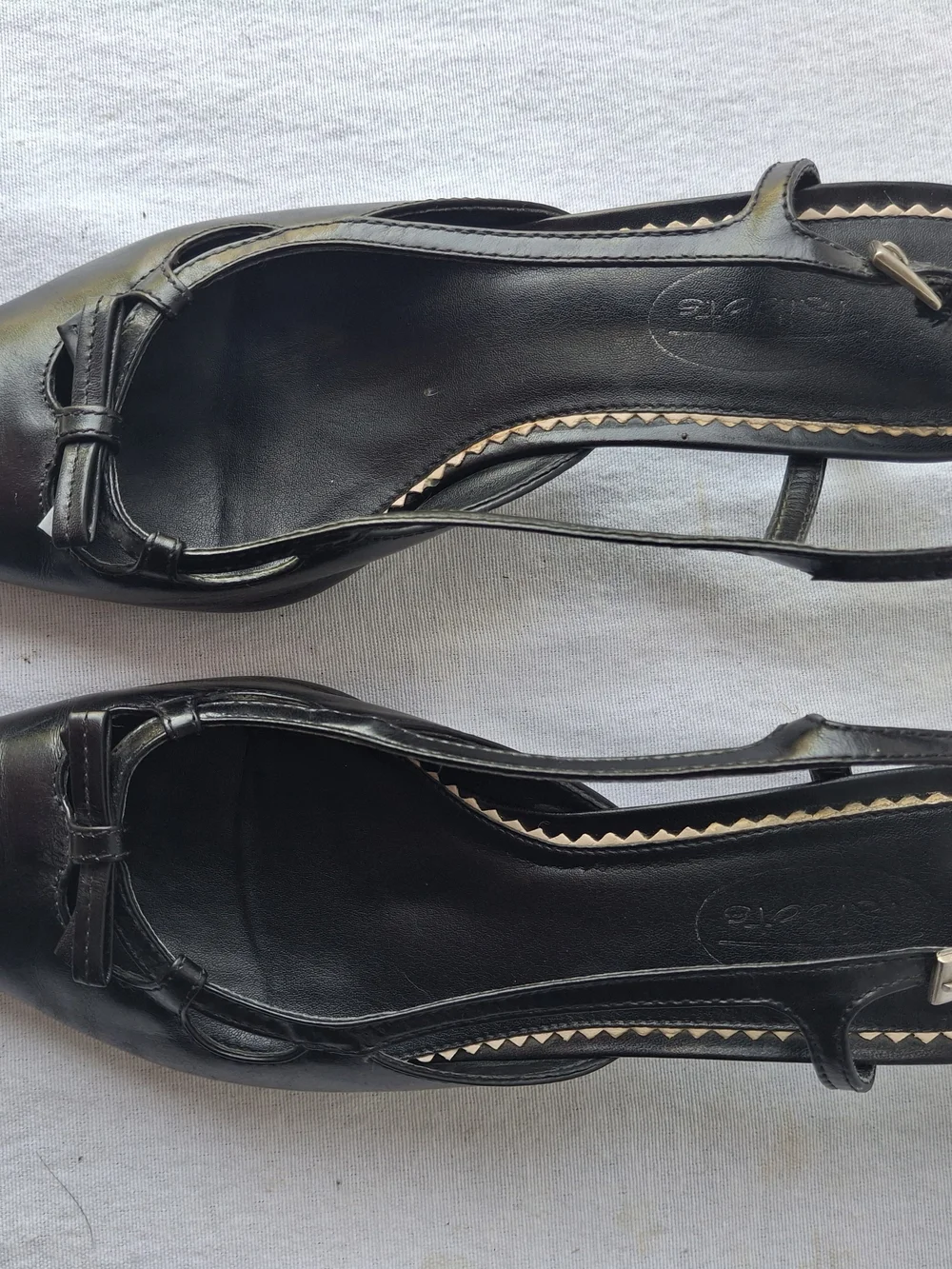 Talbots Black Slingback Heels with Bow Accent